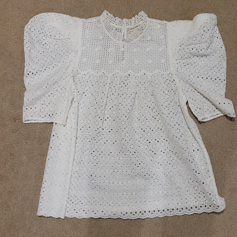 Ulla Johnson Mae Eyelet Blouse 2 - Picture 5 of 12